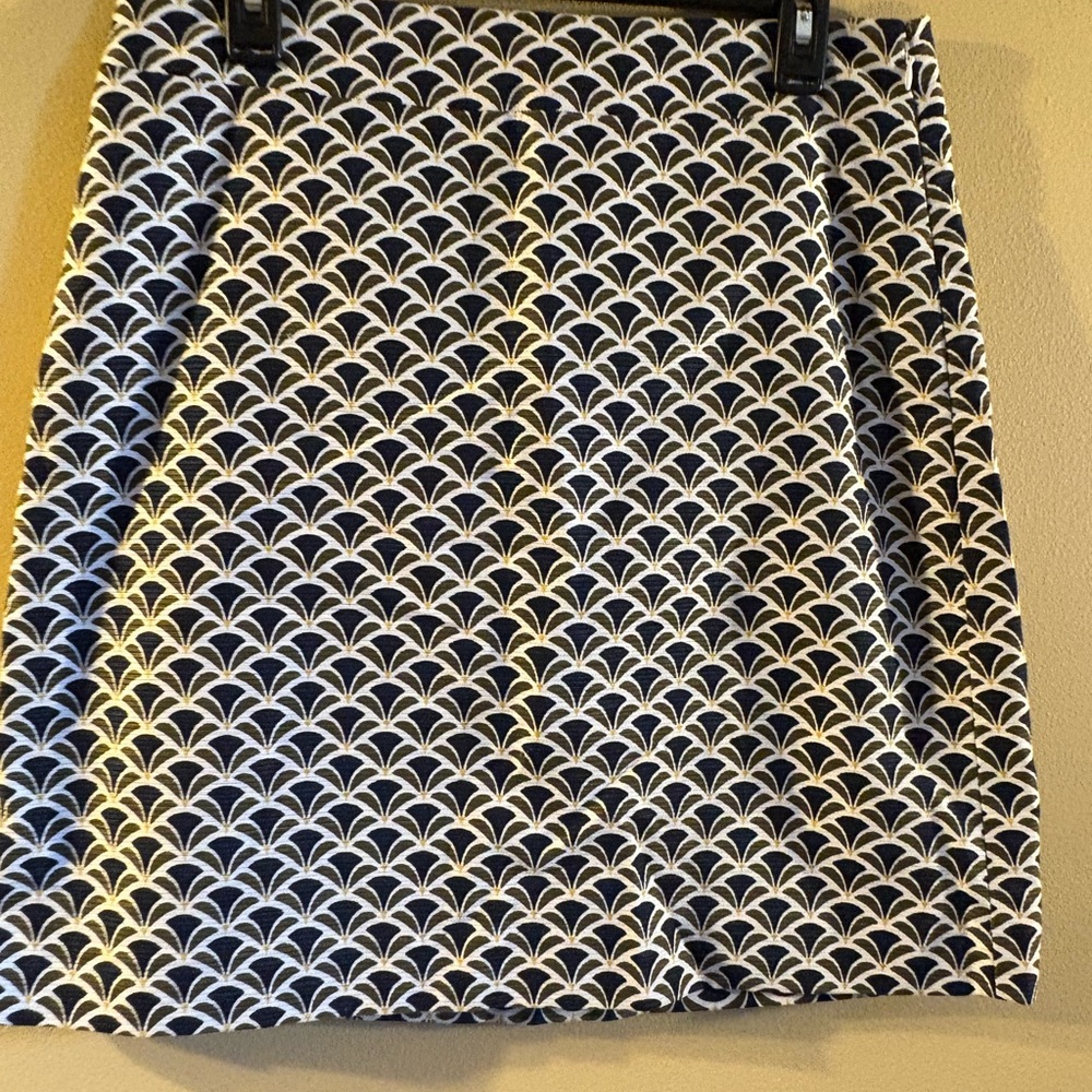 Ann Taylor Navy and White A-Line Mini Skirt